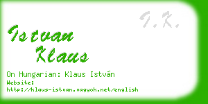 istvan klaus business card